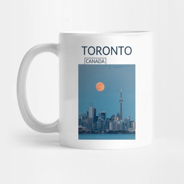 Toronto Ontario Canada Panoramic Skyline Cityscape Gift for Canadian Canada Day Present Souvenir T-shirt Hoodie Apparel Mug Notebook Tote Pillow Sticker Magnet by Mr. Travel Joy